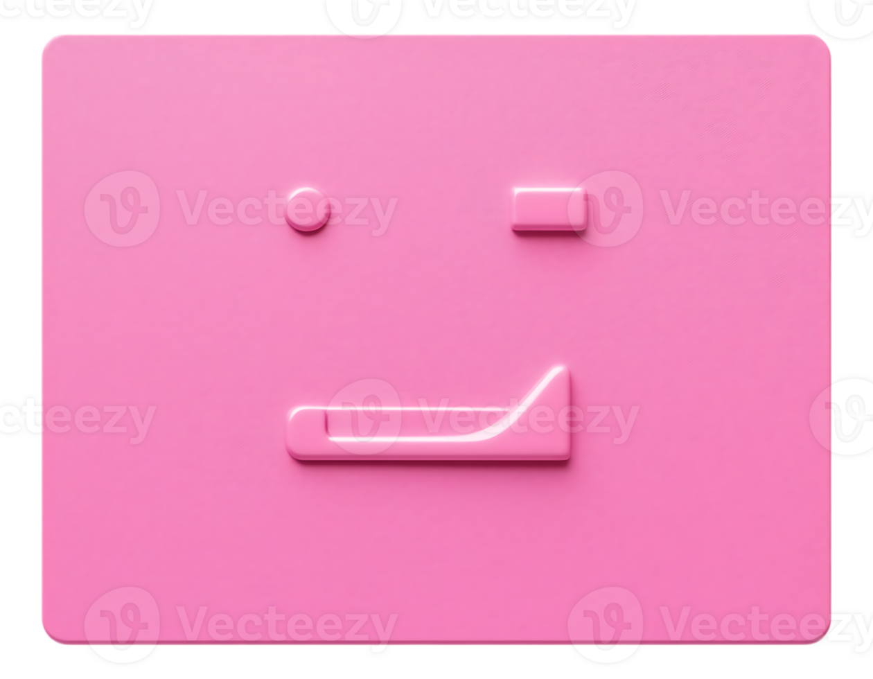 Pink 3D Cartoon Face with Simple Geometric Features png