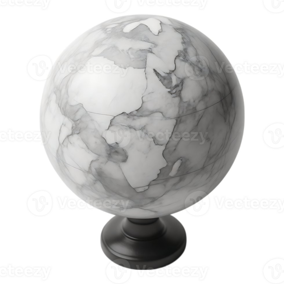 Marble Globe on Stand Elegant World Representation png