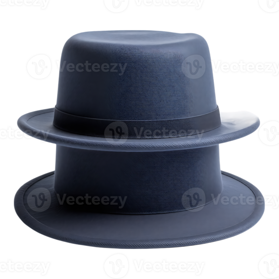 Elegant Stacked Top Hats with Black Ribbons, Classic Formal Attire png