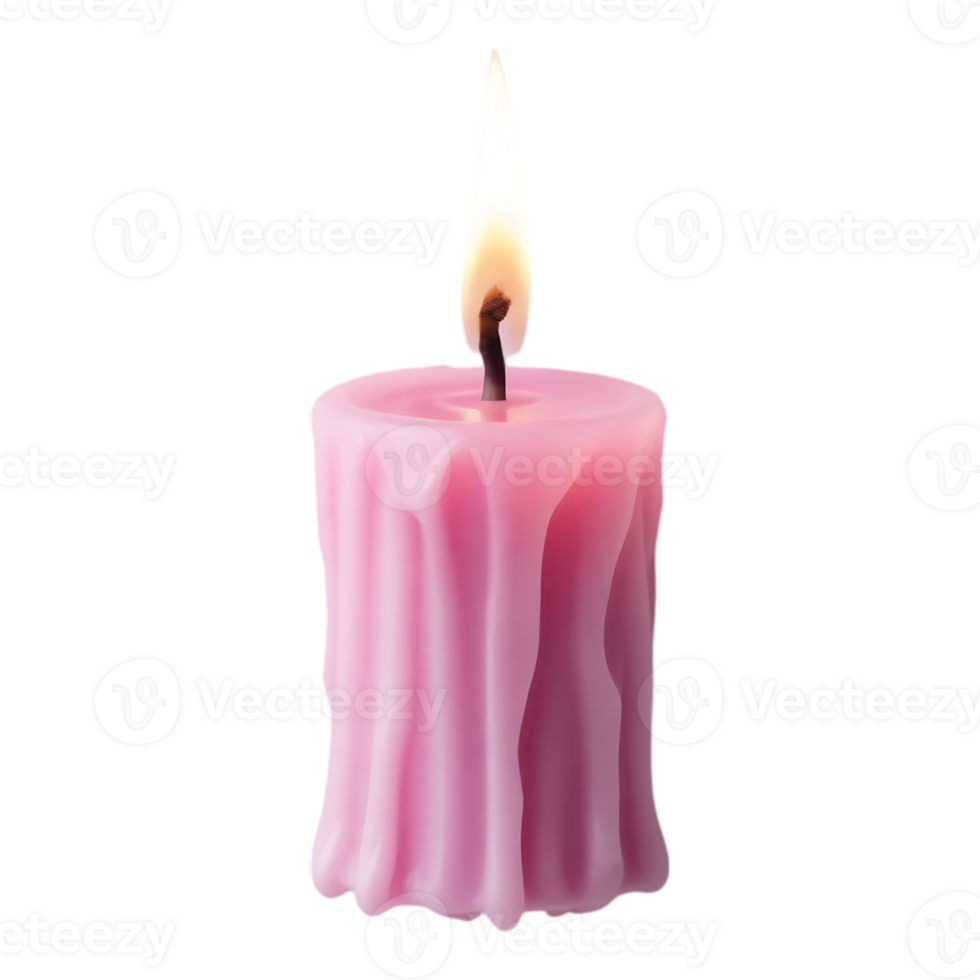 Pink Candle with Flame png