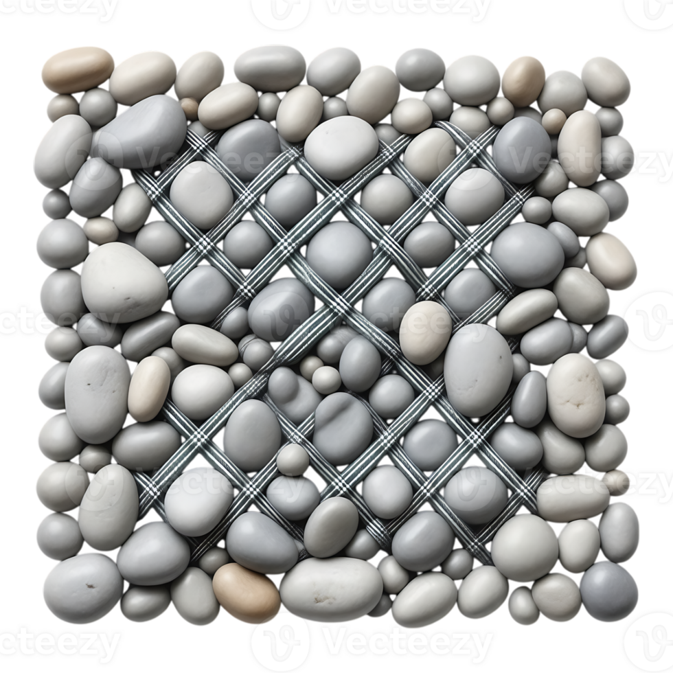 Pebble Mosaic with Woven Grid png