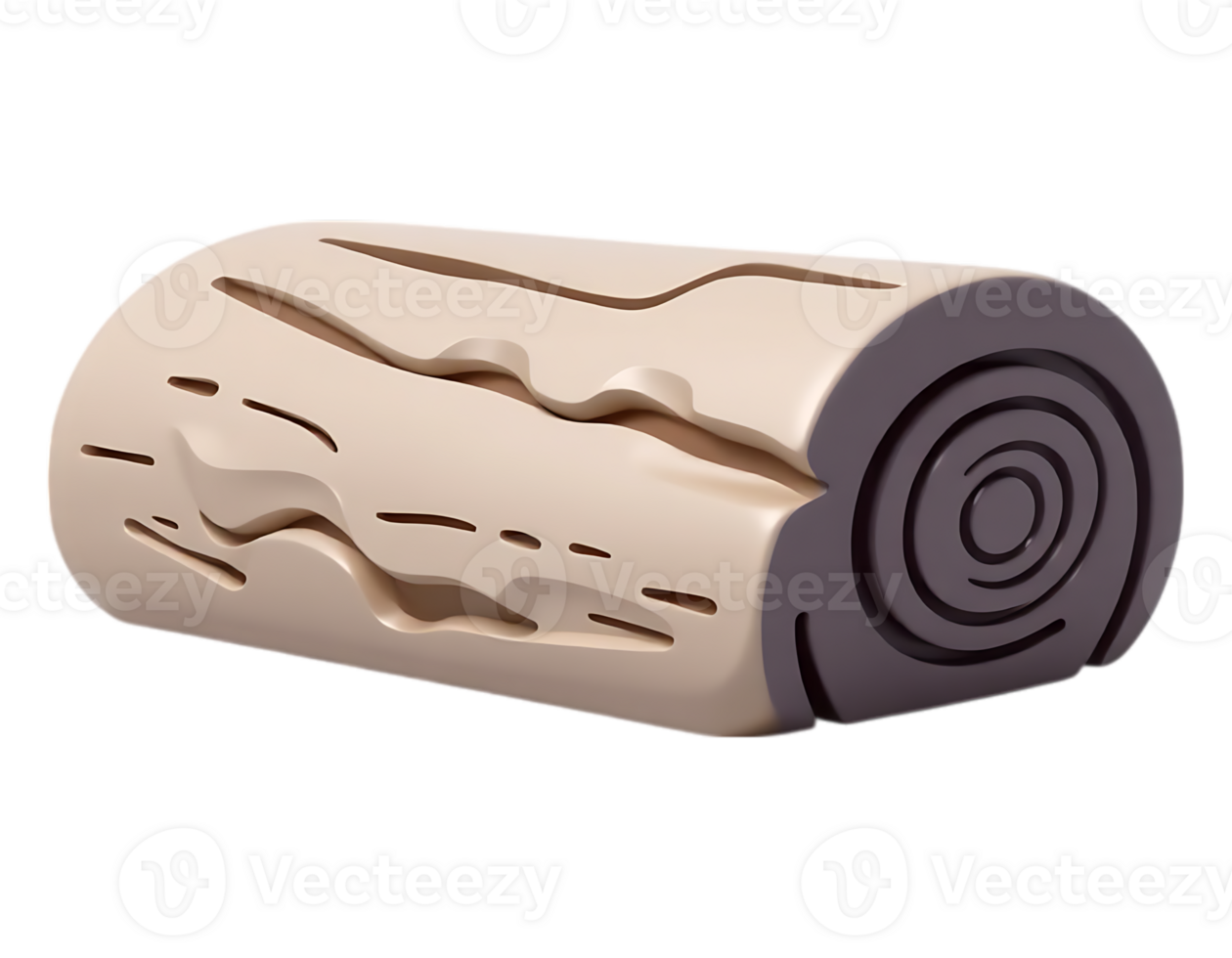 Stylized 3D Log Illustration png
