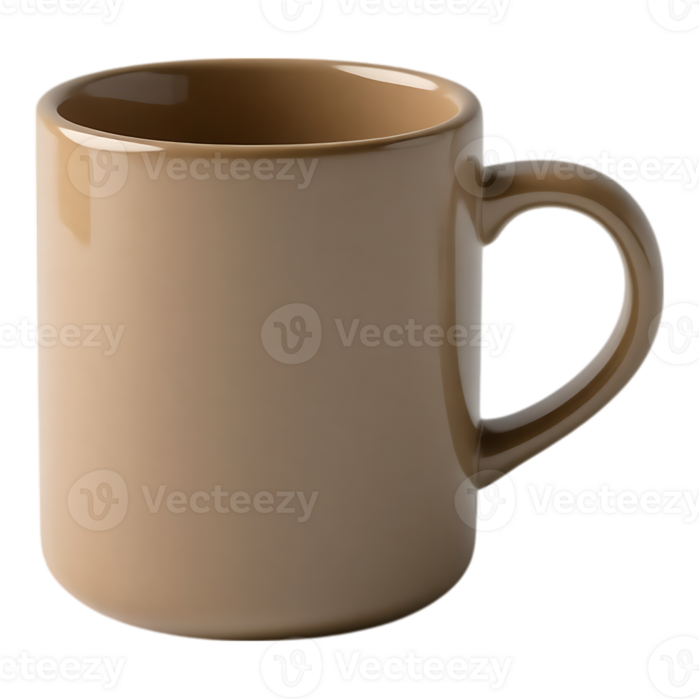 Tan Ceramic Mug with Handle png