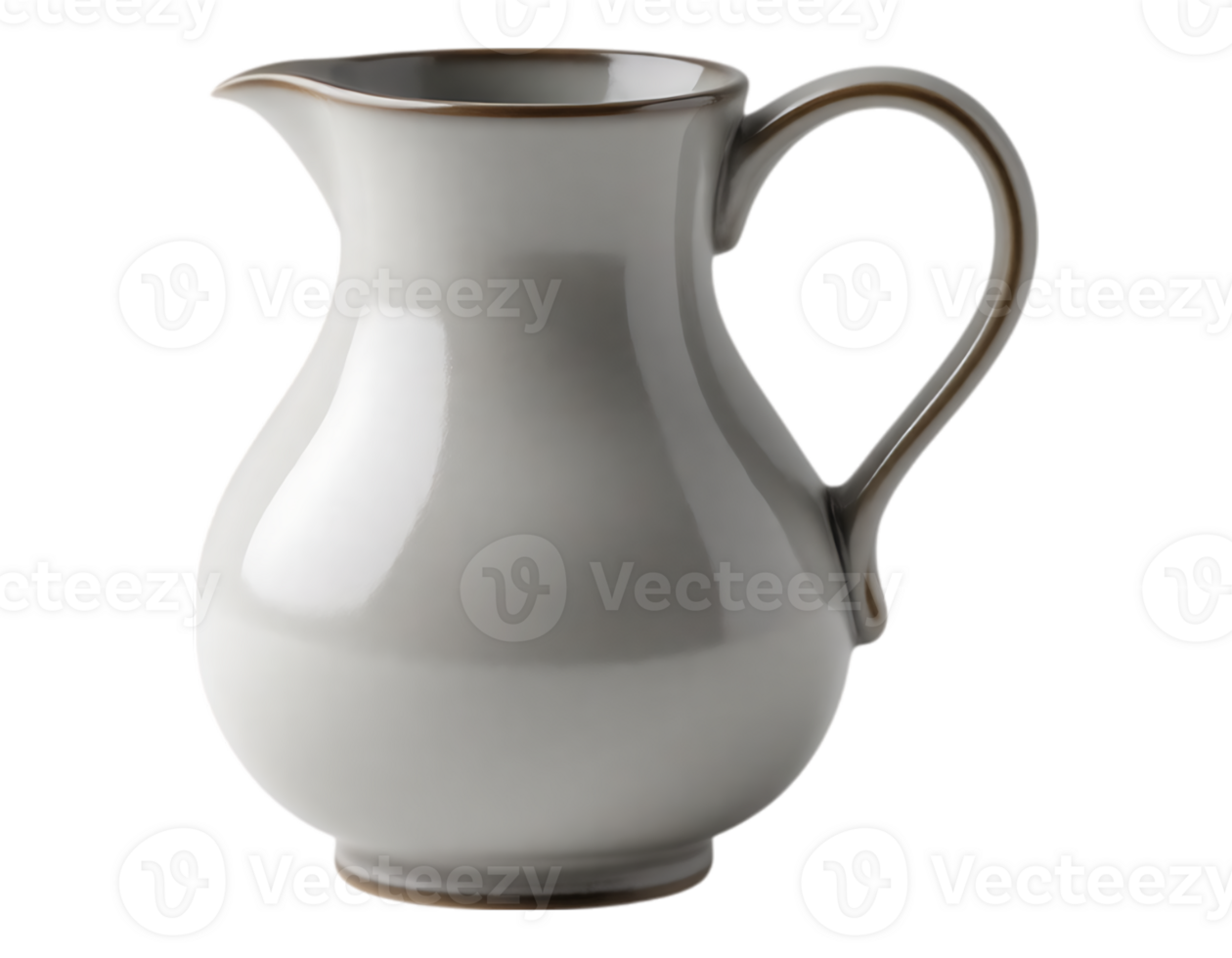 Elegant Ceramic Pitcher with Handle and Spout png