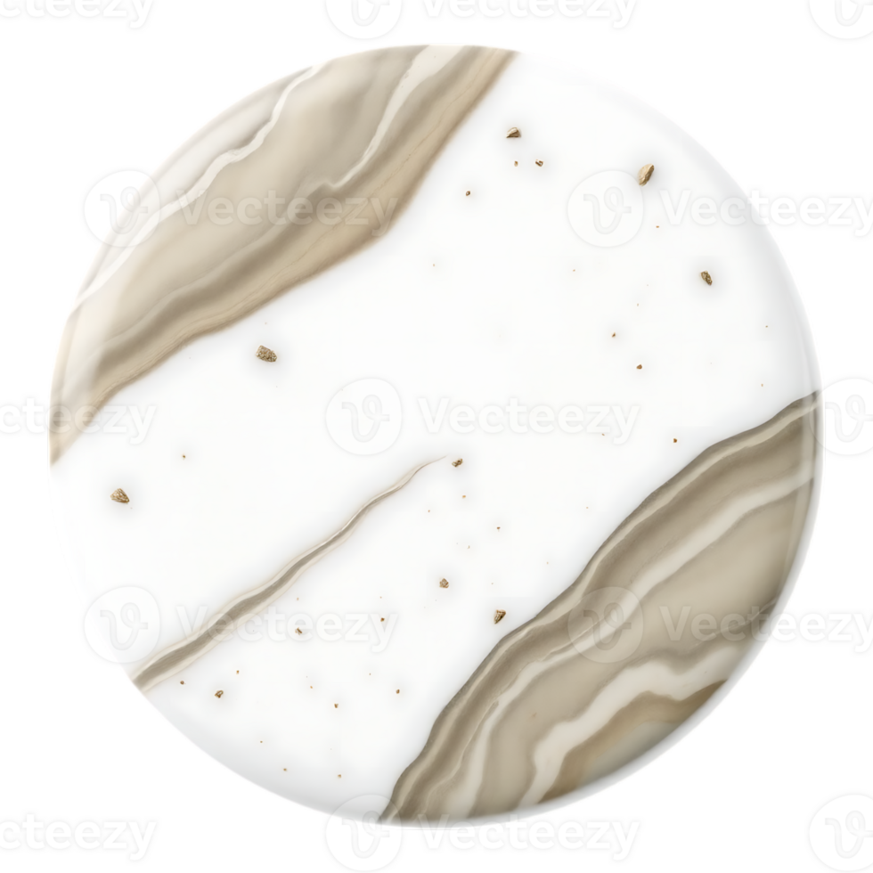 Round Marble Surface with Swirls and Golden Specks png