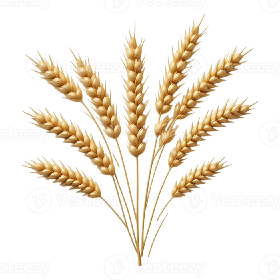 Golden Wheat Stalks Arrangement on Transparent Background png