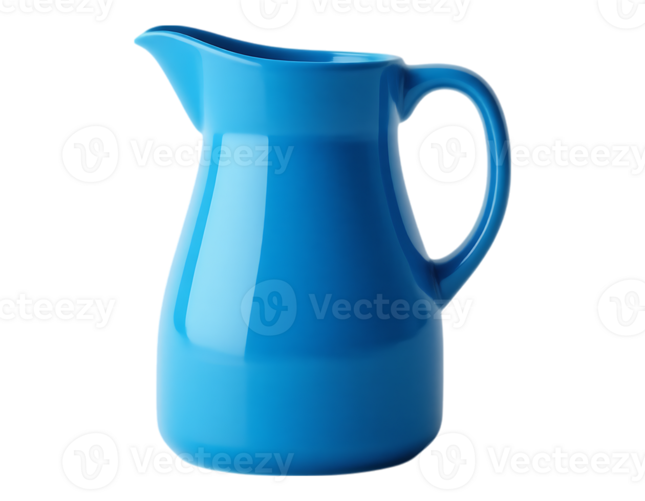 Blue Ceramic Pitcher with Handle png