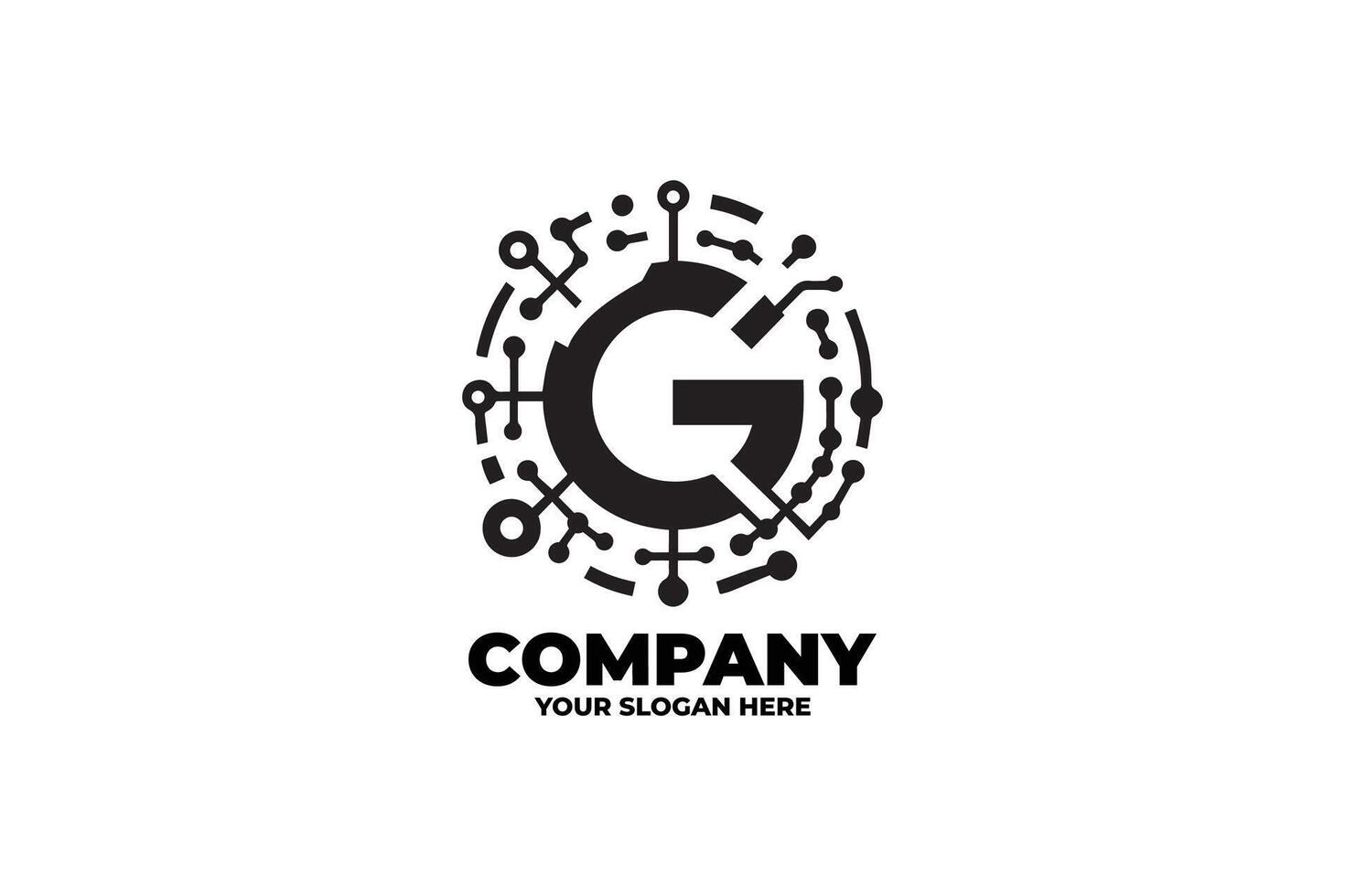 Monogram Letter G with Grid Pattern vector