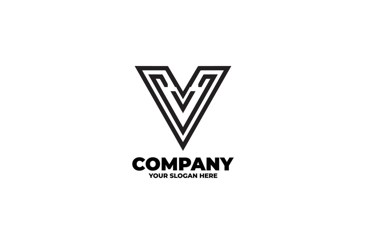 Minimalist Geometric Letter V Logo vector