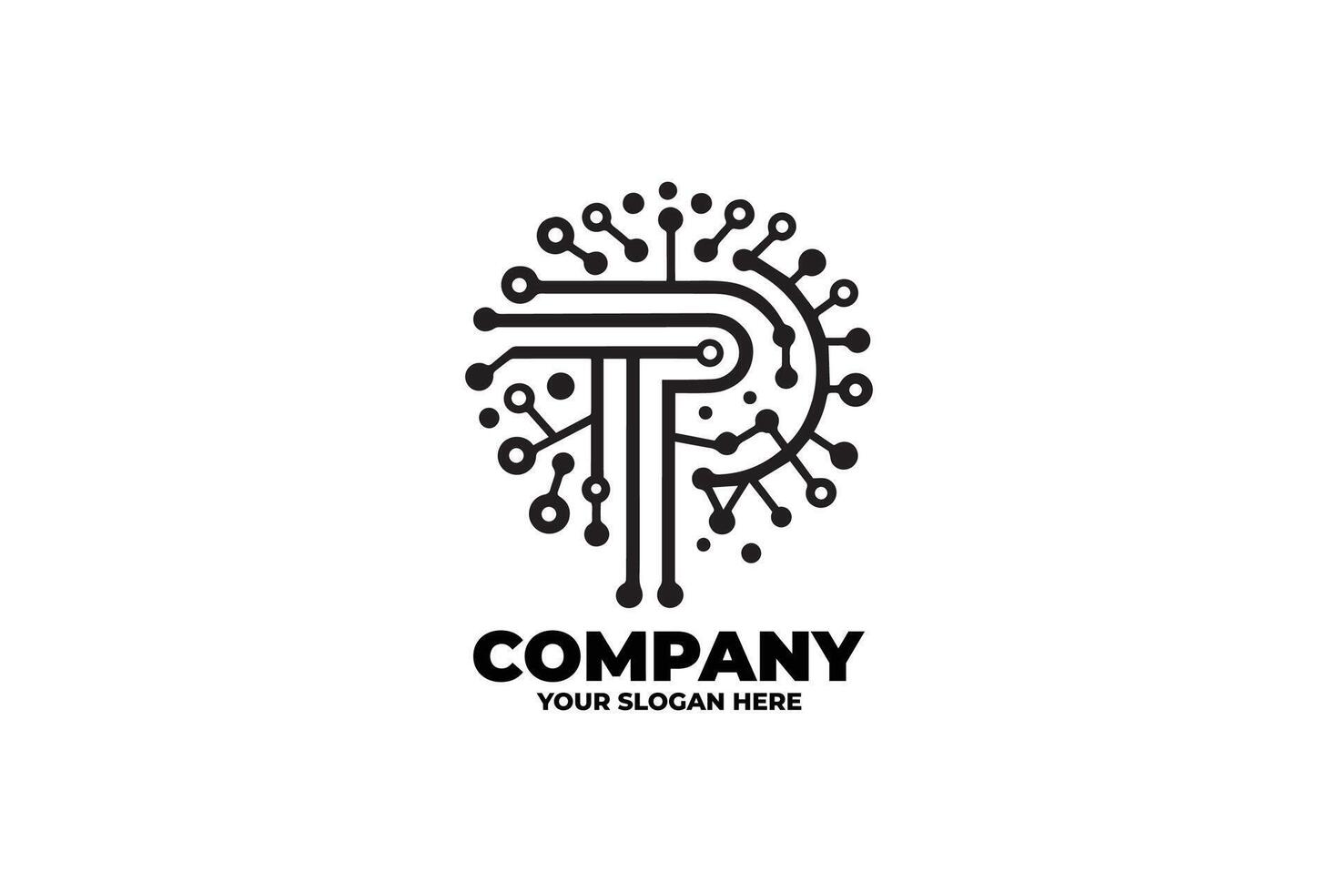 Letter P Tech Icon Logo Design vector