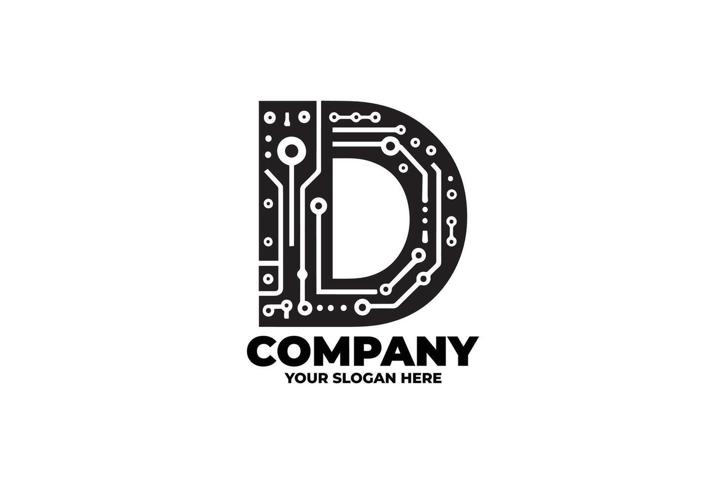 Modern Minimalist and Monochrome of Letter D Logo Design vector