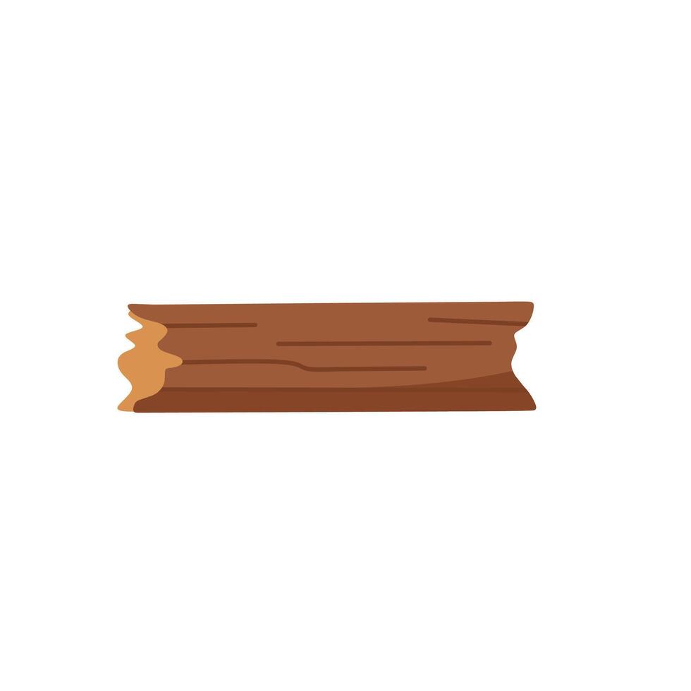Simple illustration of a wooden branch or bark. Useful as background element, forest scene, or insect environment visual in educational designs vector