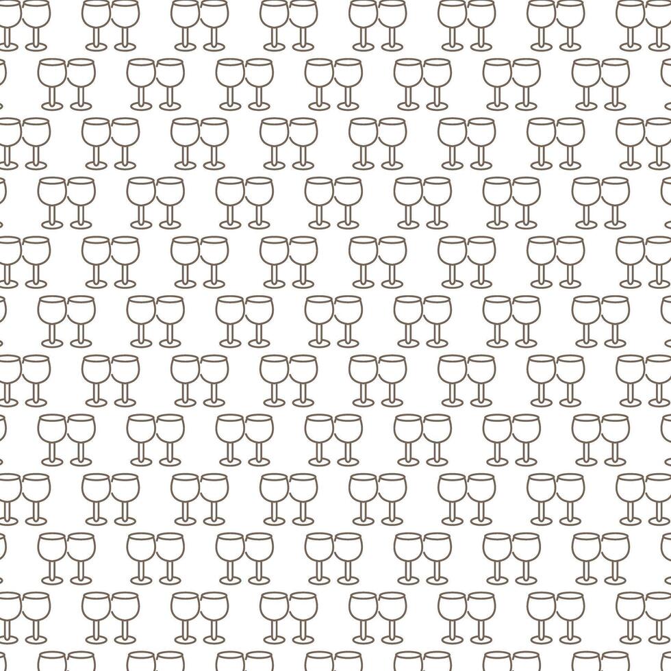 Repeating Pattern of twin Wine Glasses vector