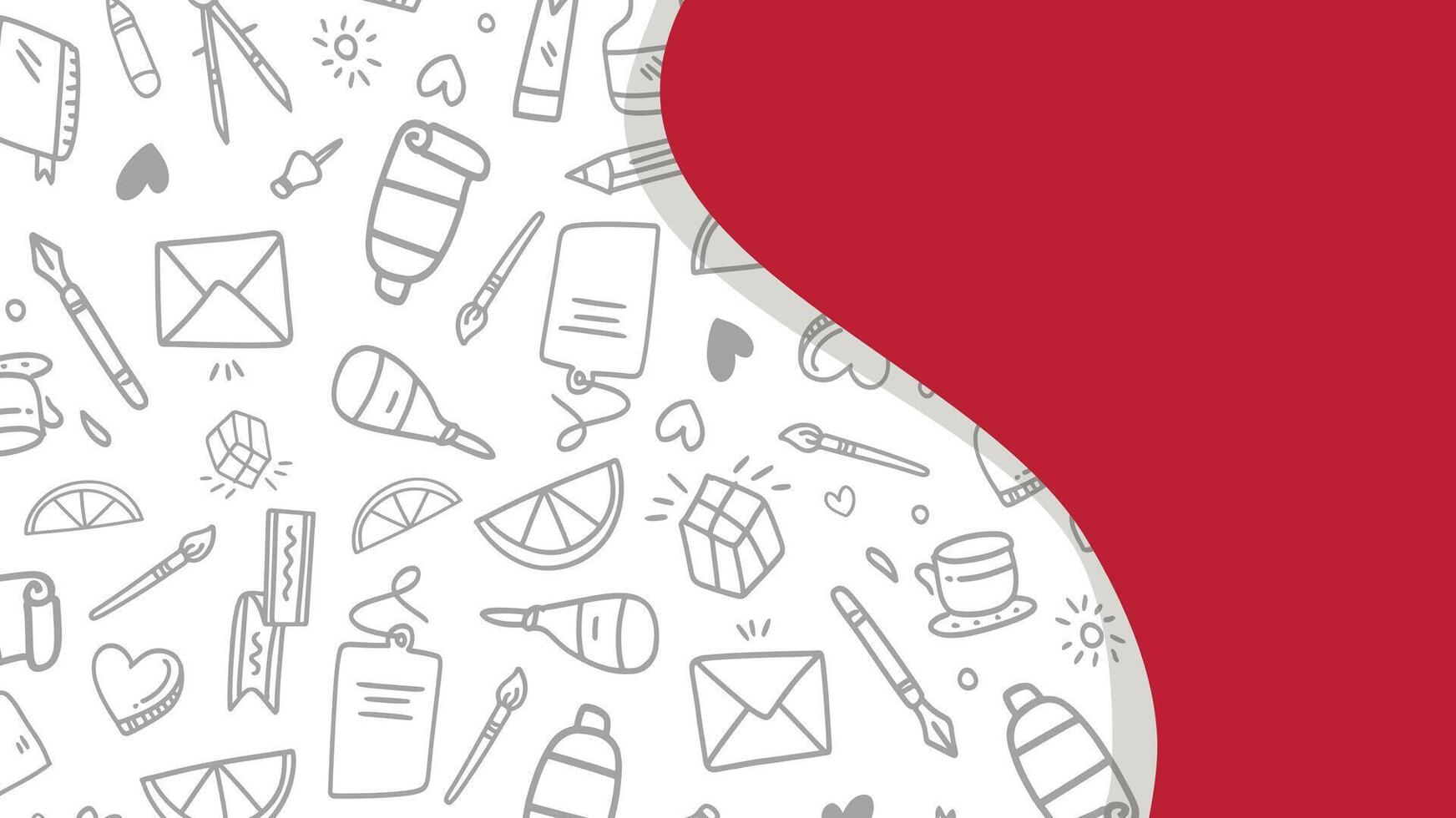 Creative poster background with doodle pattern for Indonesia Eightieth Independence Day design vector