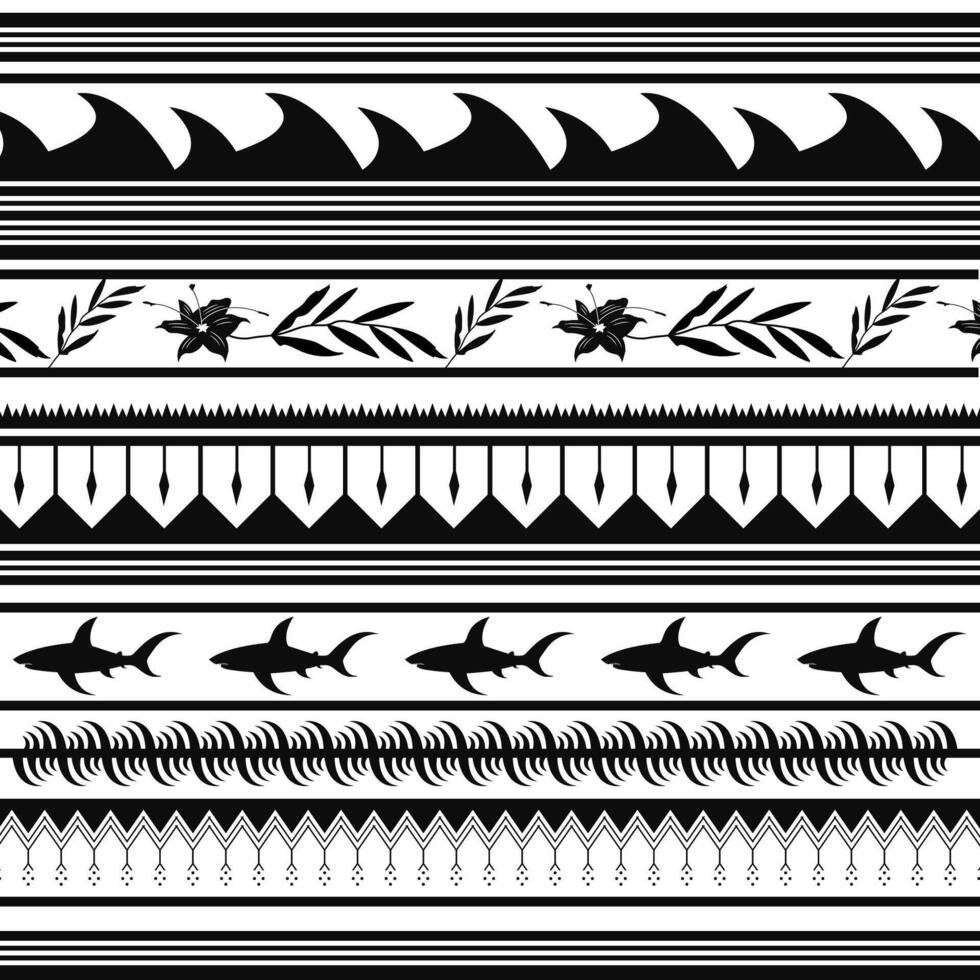 sea island beach hawaiian polynesian aesthetic tribal pattern ethnic ornaments art wallpaper background suitable for textile print vector