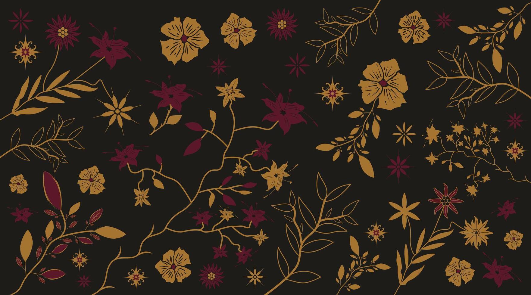 Floral pattern with dark background vector