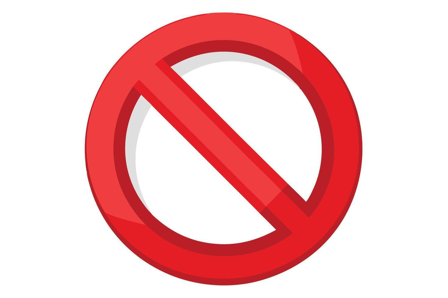 Red prohibition sign, no entry, no access, warning symbol vector