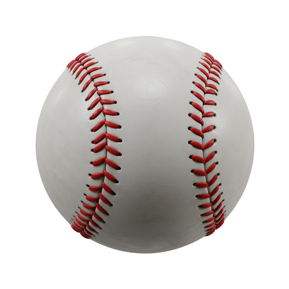 Classic White Baseball with Red Stitching png