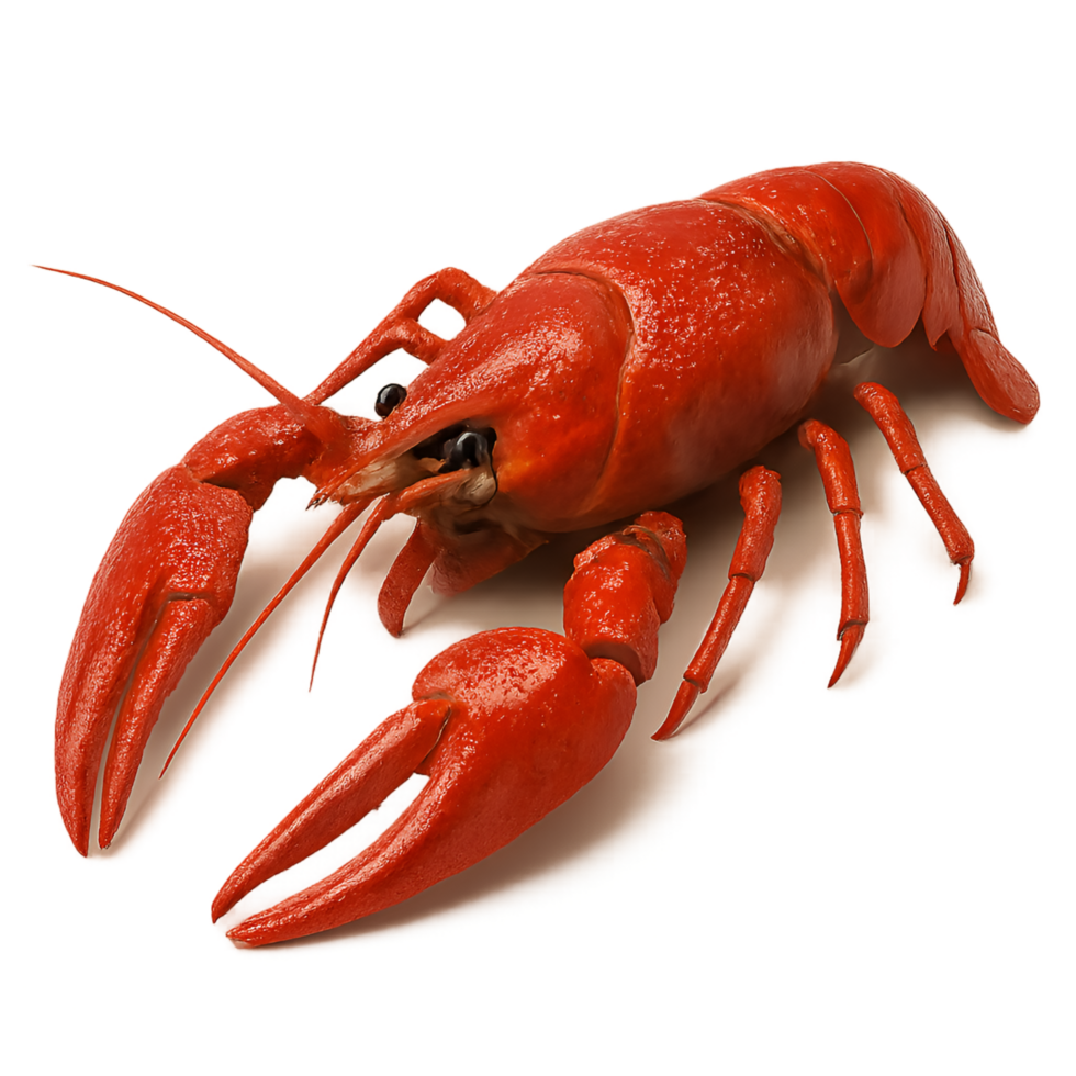 Bright Red Cooked Crawfish Delicious Seafood png
