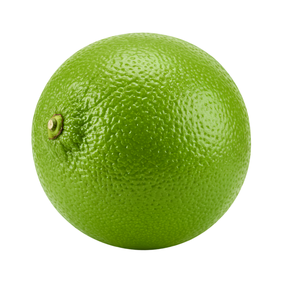 Fresh green lime citrus fruit with smooth textured skin surface png