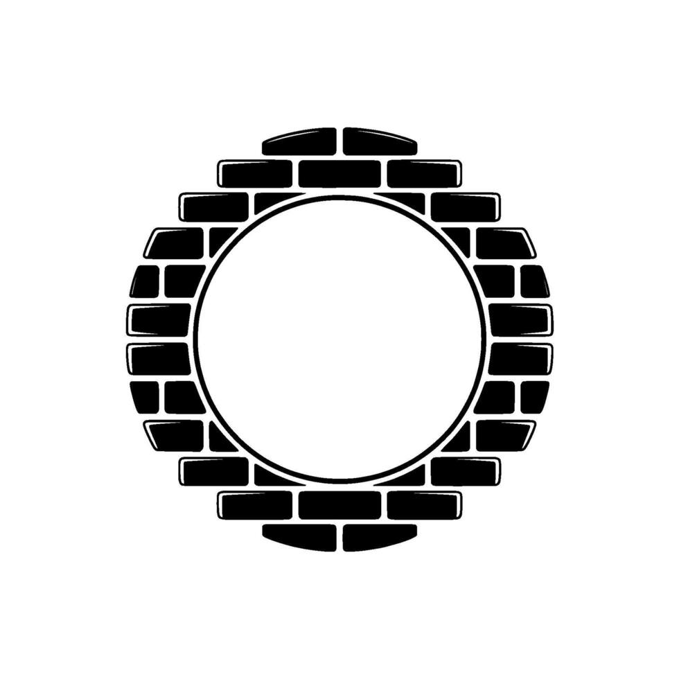 Circular Brick Frame, Minimalist, Protective Outline vector