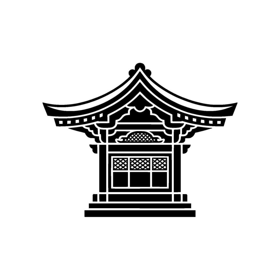 Minimalist Japanese Pagoda, Geometric vector