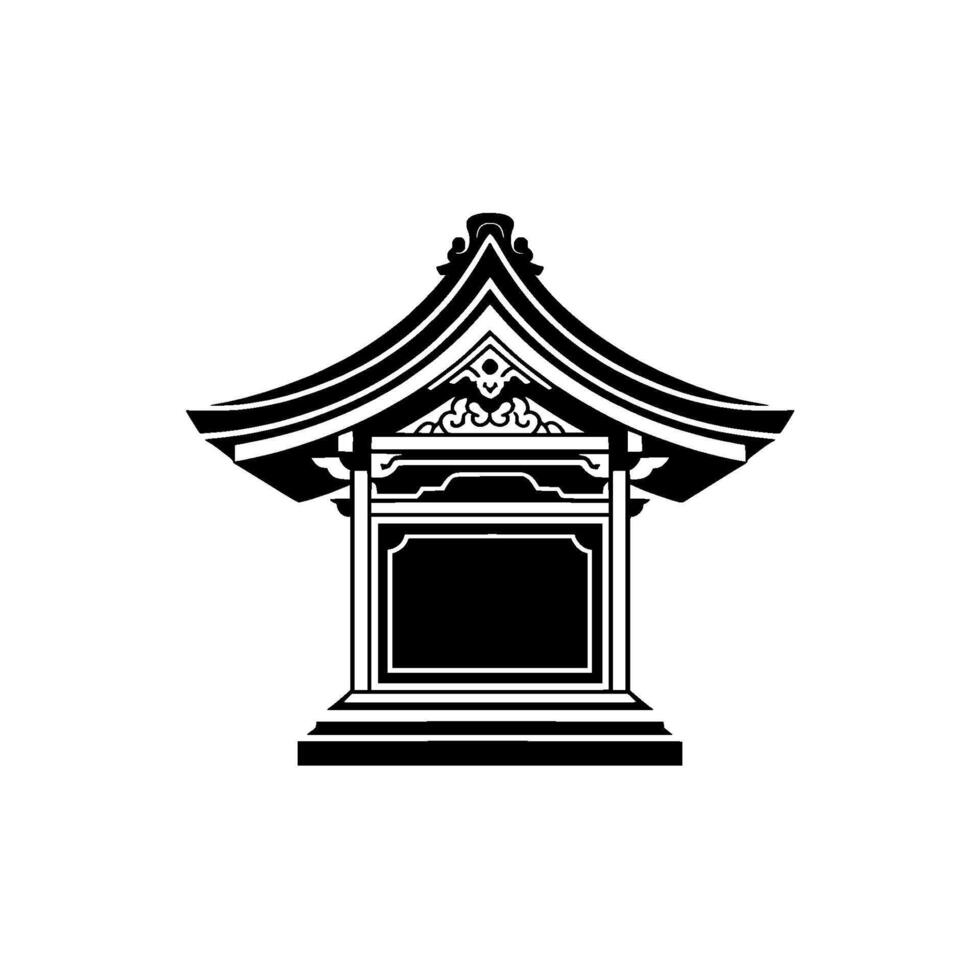 Japanese Pagoda Silhouette, Minimalist vector