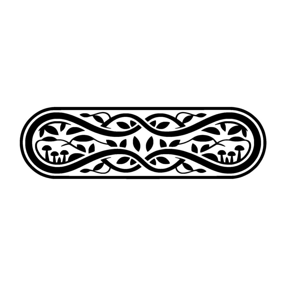 Elegant Oval Ornament, Intricate Botanical vector