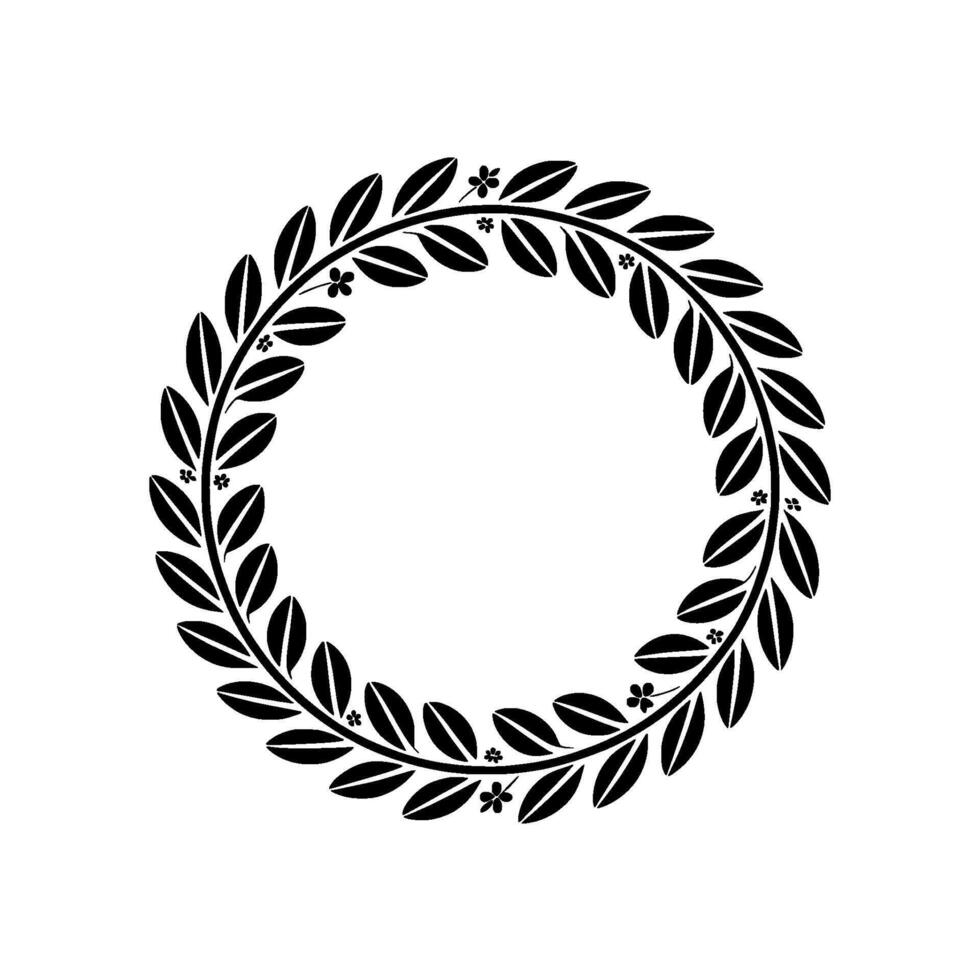 Elegant Laurel Wreath, Minimalist - Circular vector