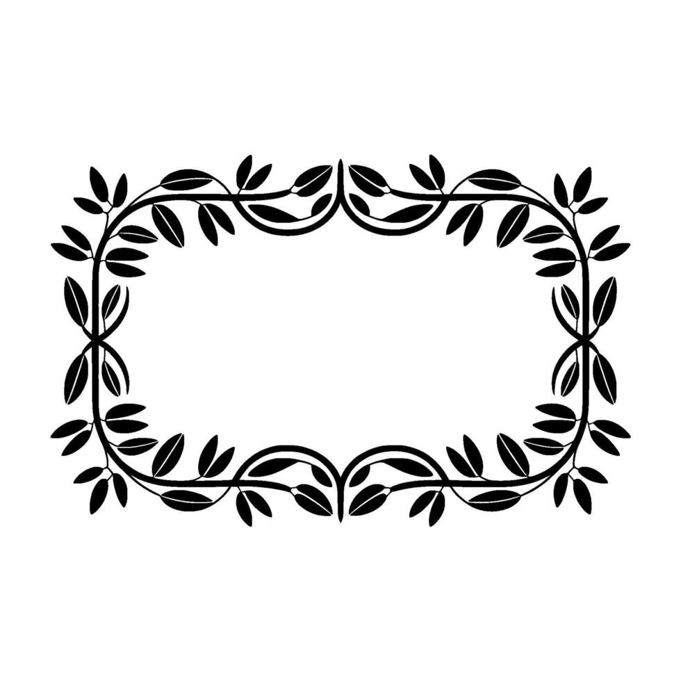 Elegant Botanical Frame, Vintage Style, Minimalist, Olive vector