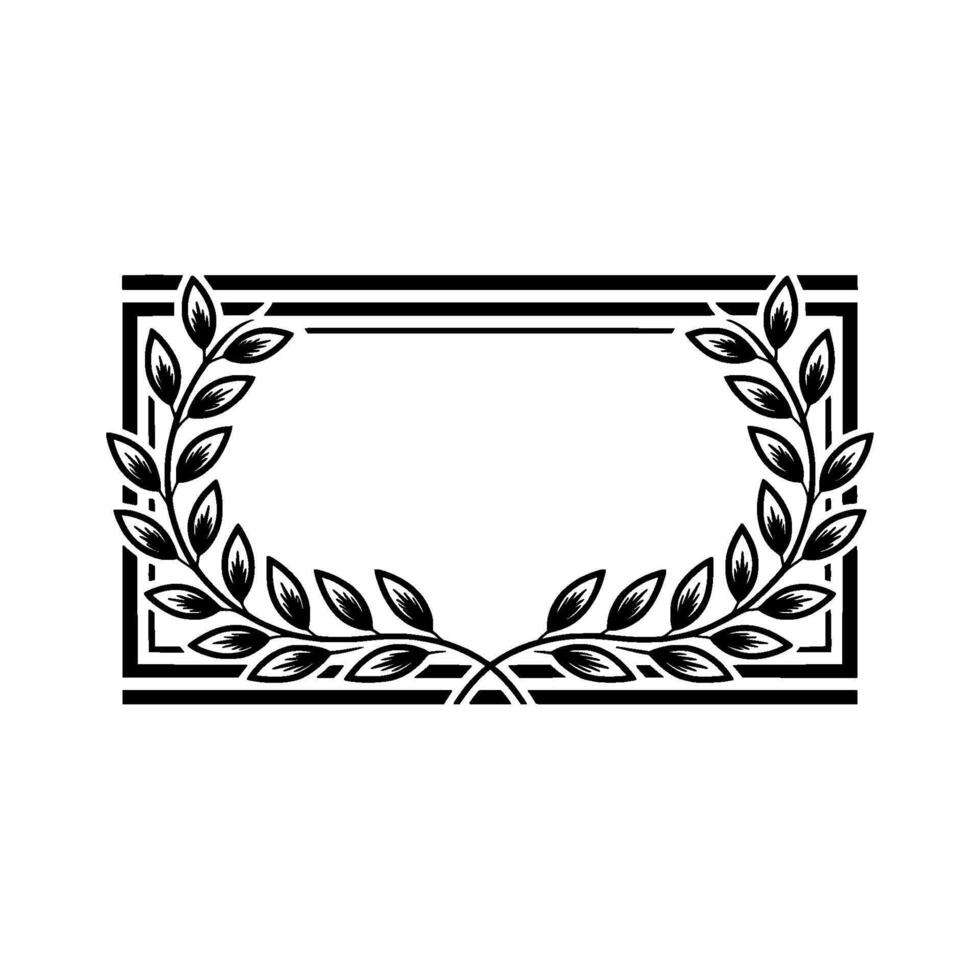 Elegant Deco Frame, Botanical Ornamentation, Vintage - Ornament - Laurel vector