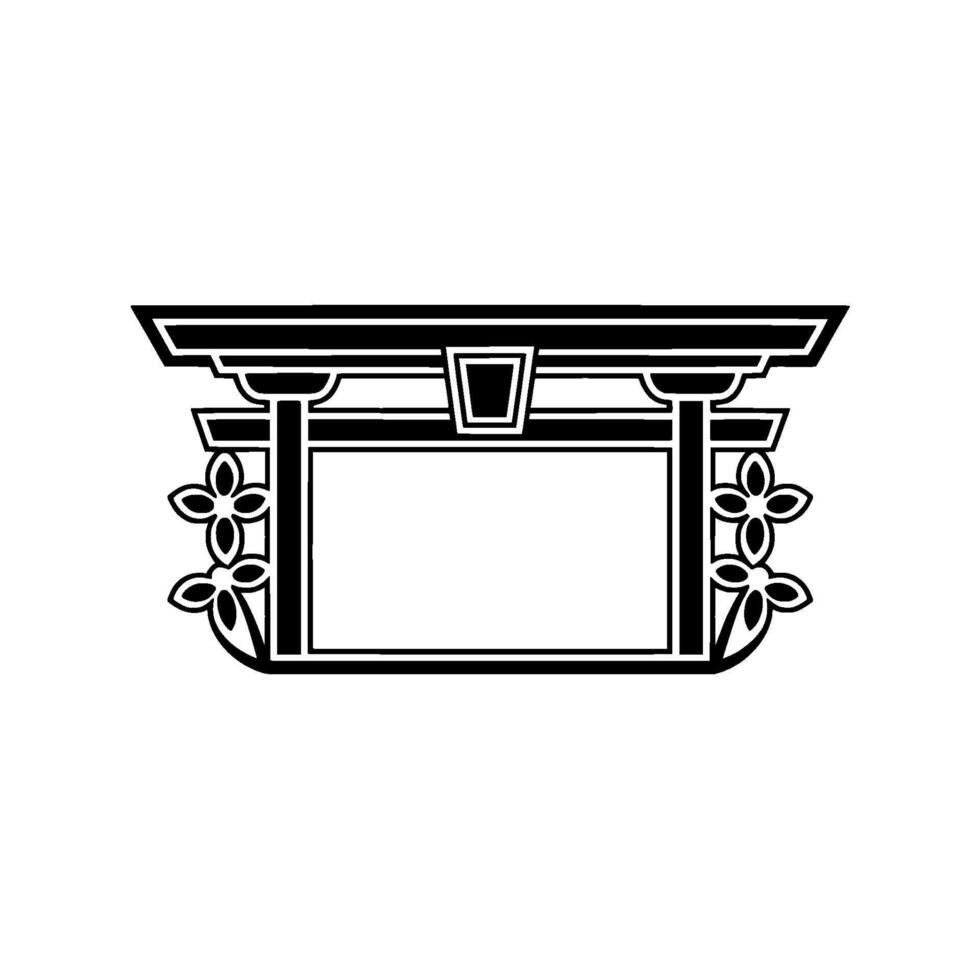 Geometric Torii Frame, Minimalist vector