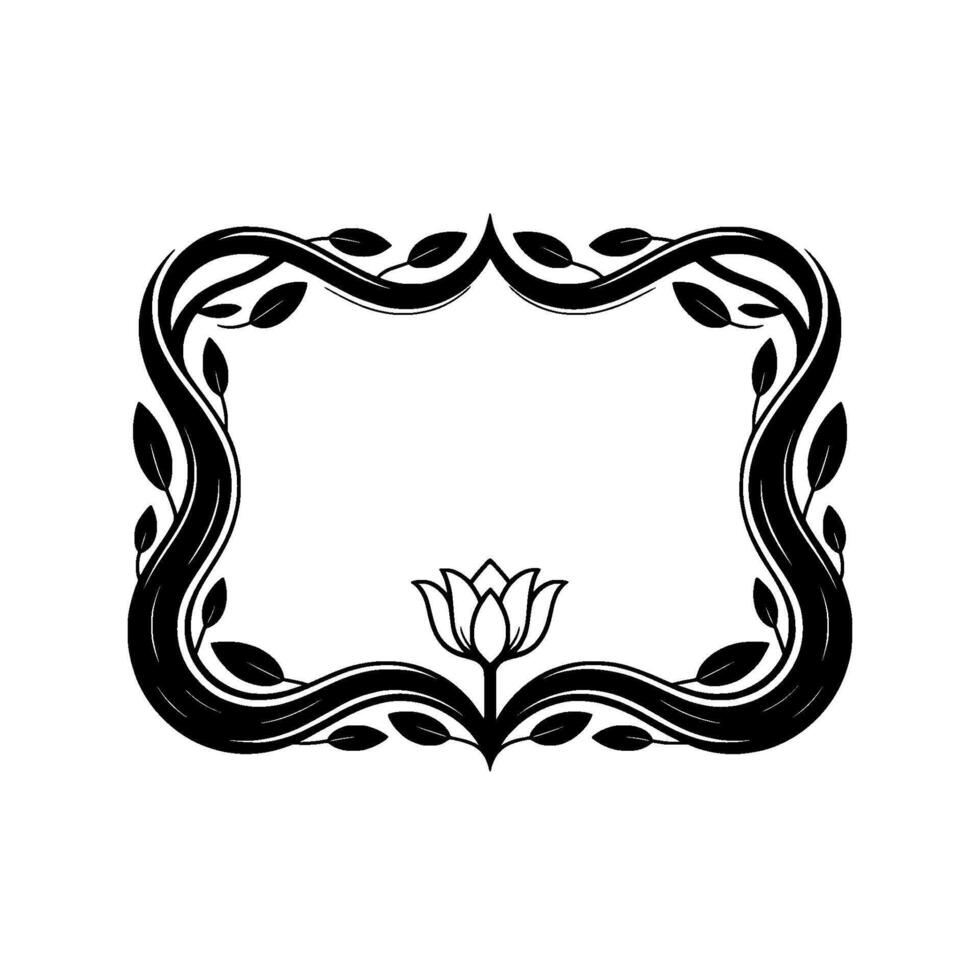 Elegant Floral Frame, Vintage Botanical - Ornament - Swirls vector