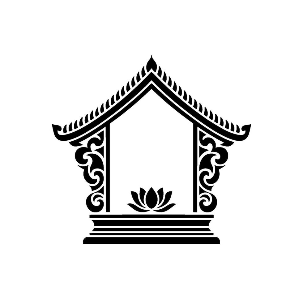 Intricate Asian Gateway, Serene Symbolism vector