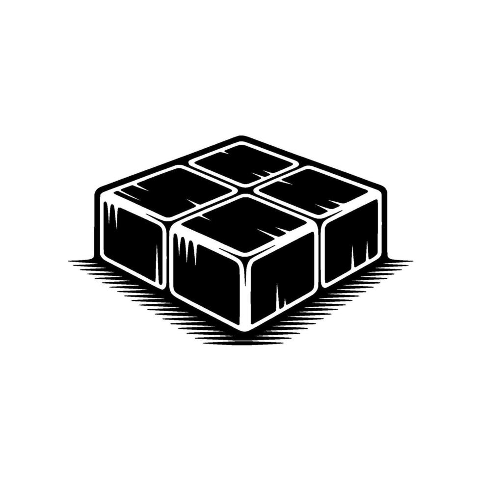 Geometric Block Stack - Minimalist Silhouette vector