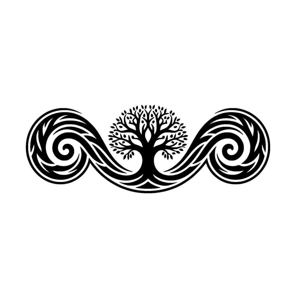 Celtic Tree of Life Ornament, Intricate vector