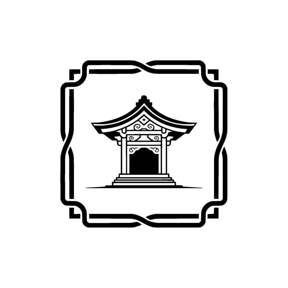 Elegant Asian Gateway, Minimalist, Temple vector