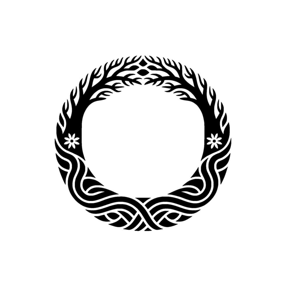 Celtic Circle of Life Ornamental Frame, Ancient Symbolism vector