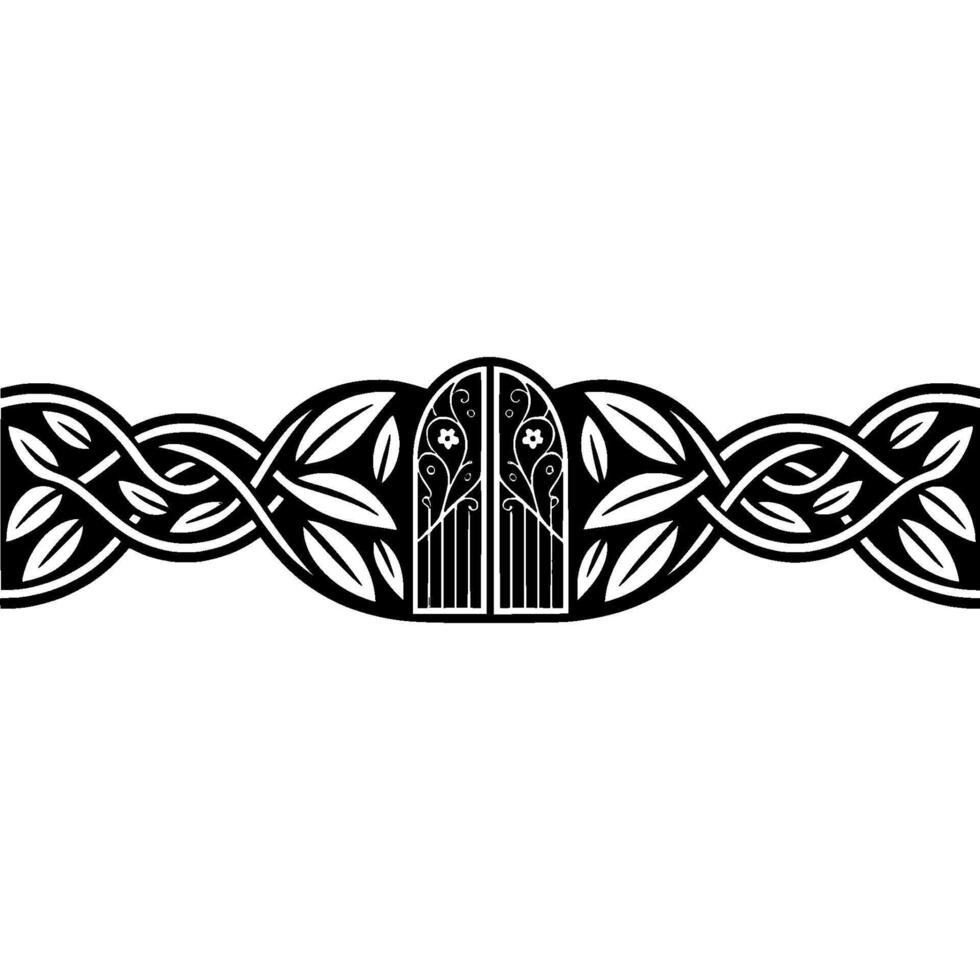 Celtic Gate Border, Intricate Wreath vector