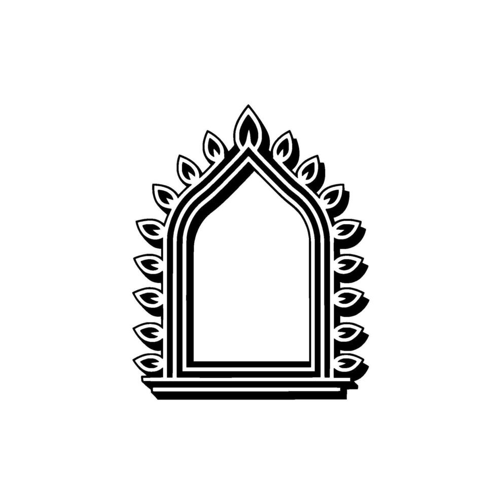 Intricate Arch Window, Geometric, Minimalist vector