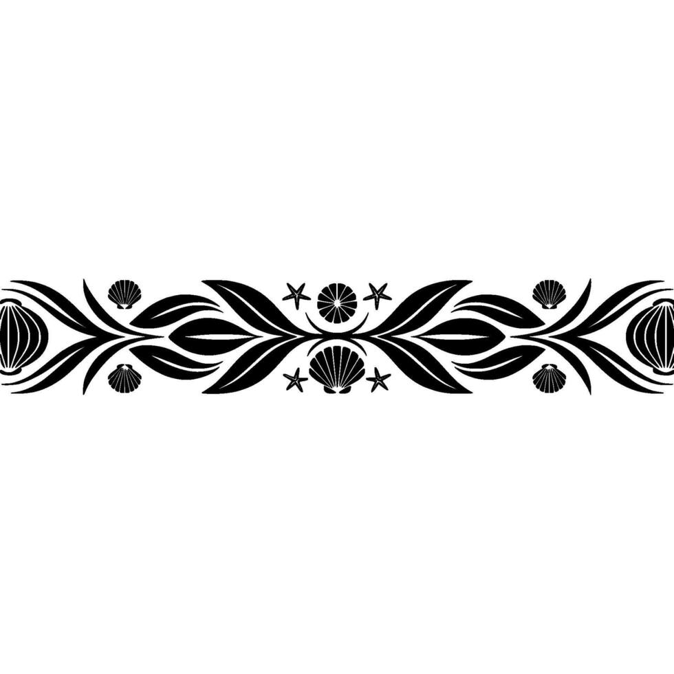 Oceanic Border Shells Stars Decorative Element vector