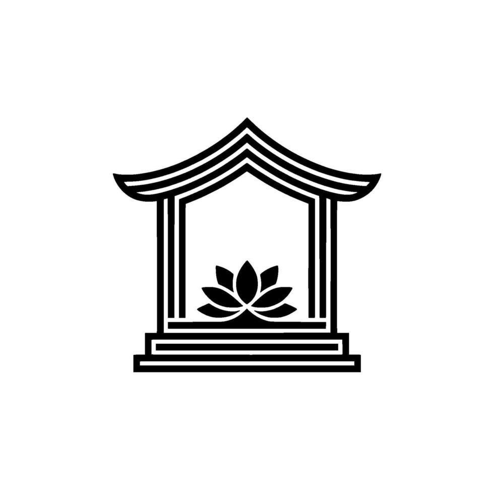 Serene Sanctuary Black Lotus within a Traditional Frame vector