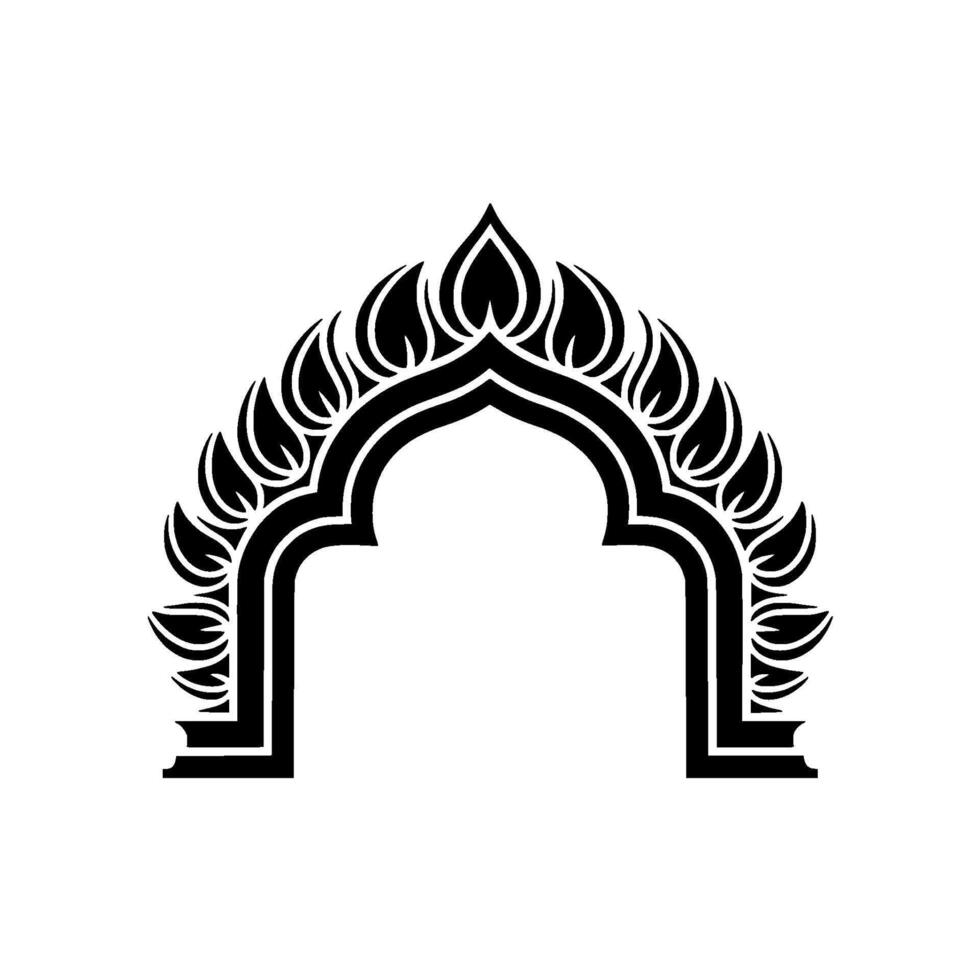 Intricate Archway, Ornamental, Minimalist Emblem vector