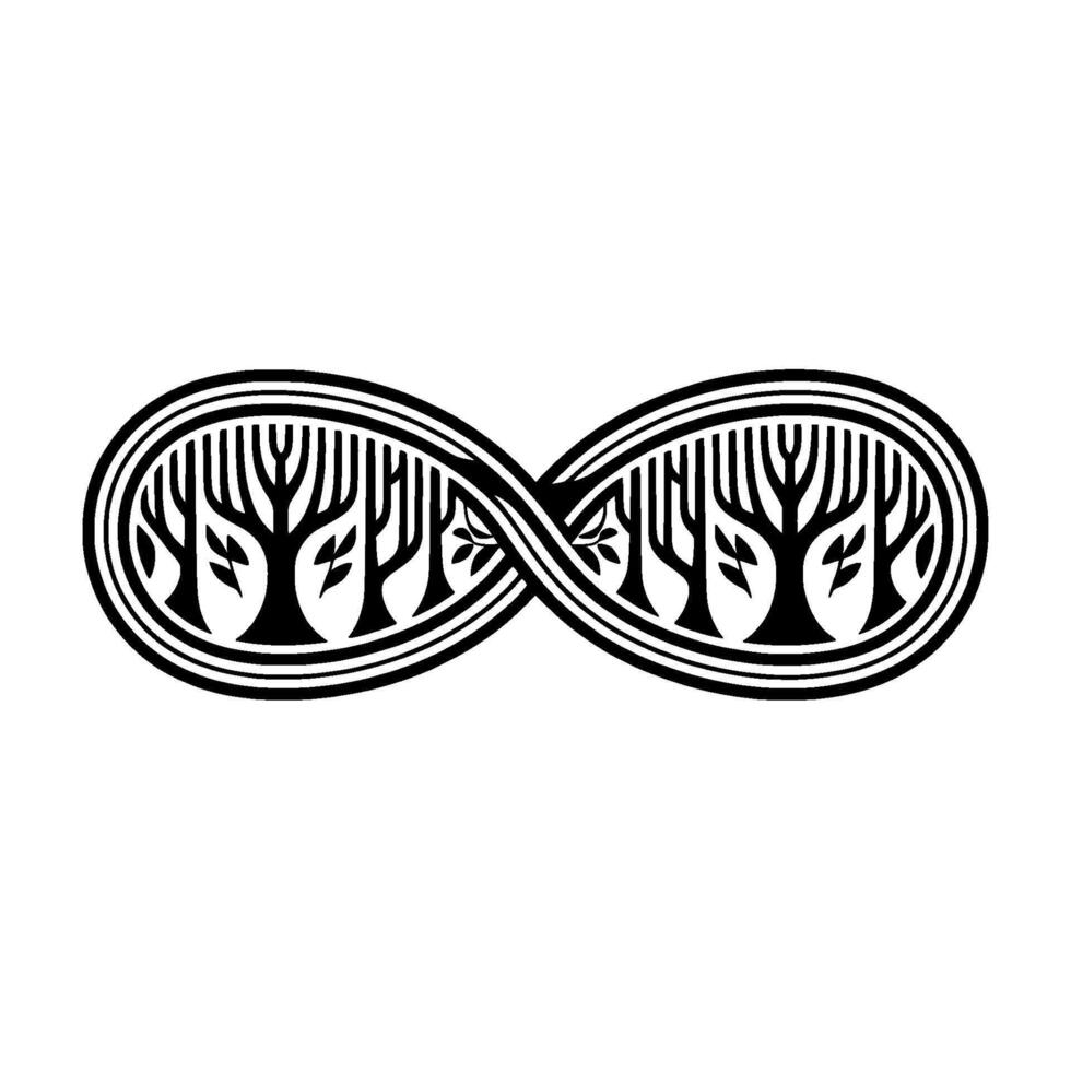 Eternal Growth Intertwined Trees in Infinite Loop vector