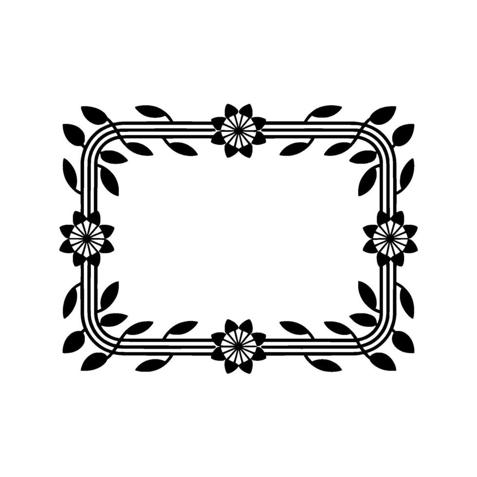Art Deco Floral Frame Elegant Vintage Element - Decorative vector