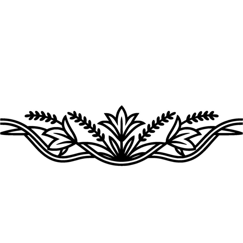 Elegant Botanical Border, Vintage Illustration Style - Floral vector