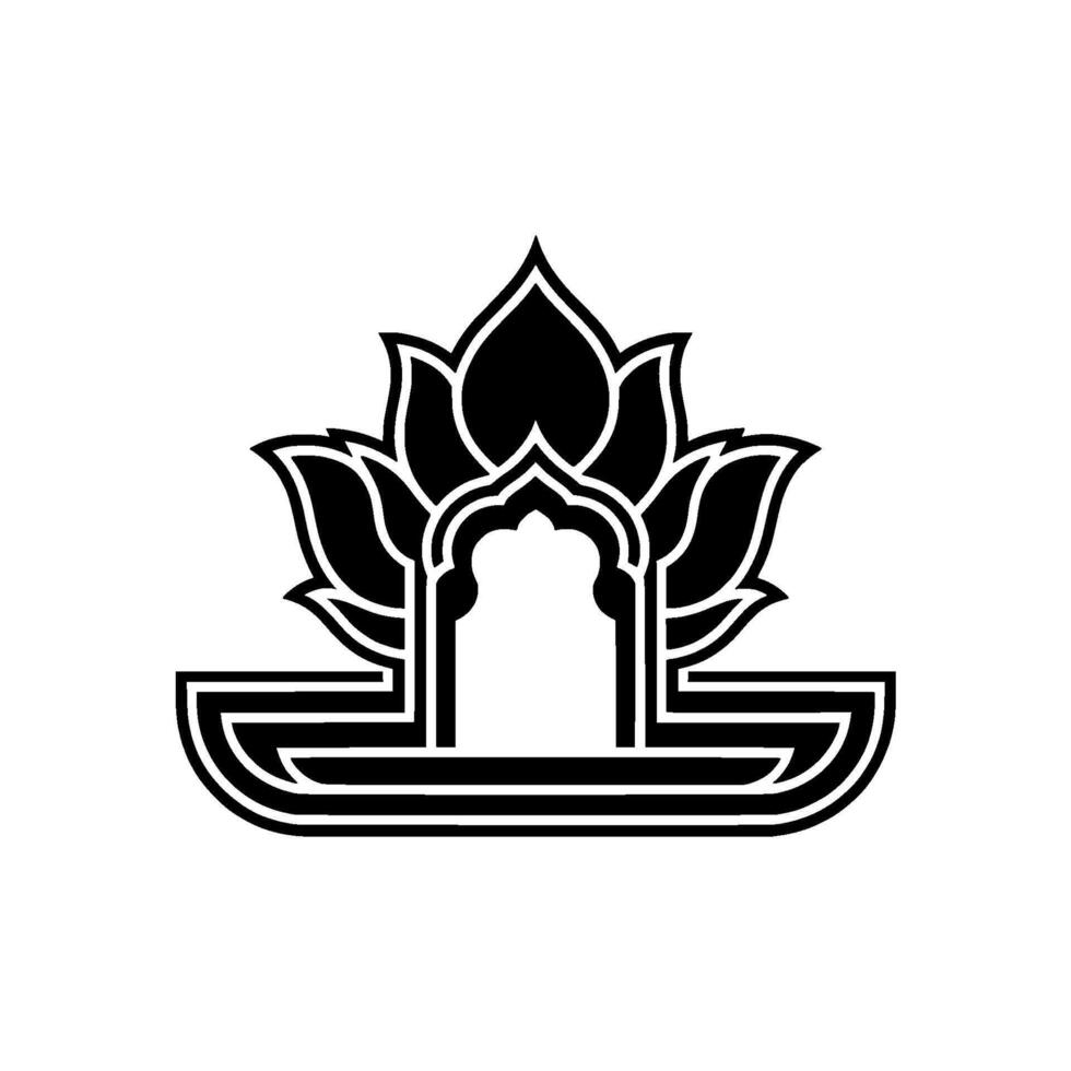 Intricate Lotus Emblem, Minimalist, Sacred Symbol vector