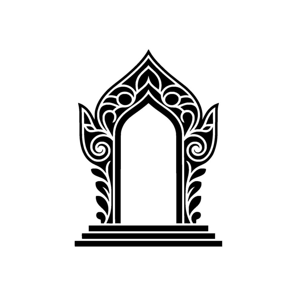 Intricate Thai Arch Emblem, Elegant vector