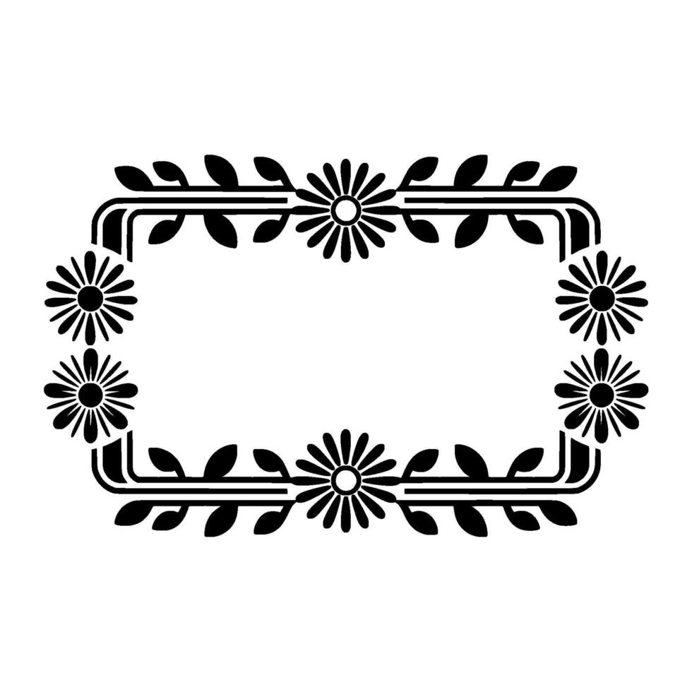 Vintage Floral Frame, Decorative Border, Elegant vector