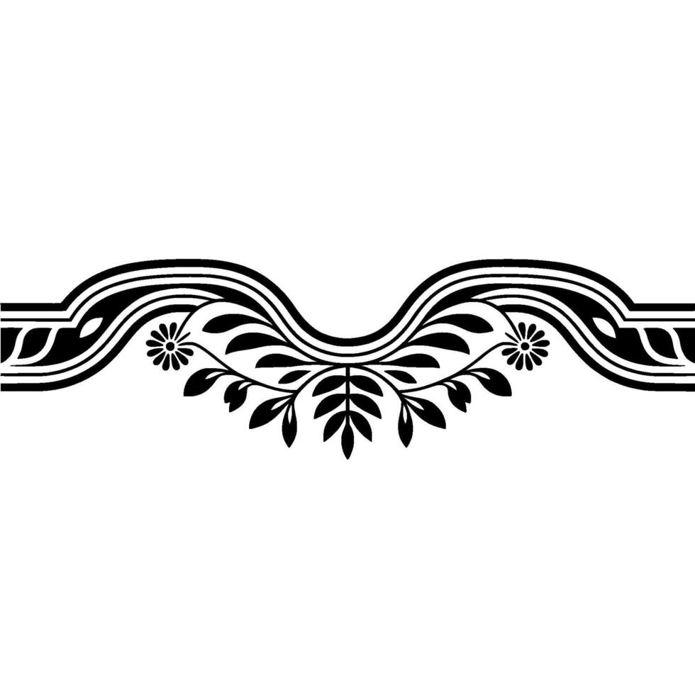 Art Deco Botanical Border, Elegant Element, Decorative - Art deco vector
